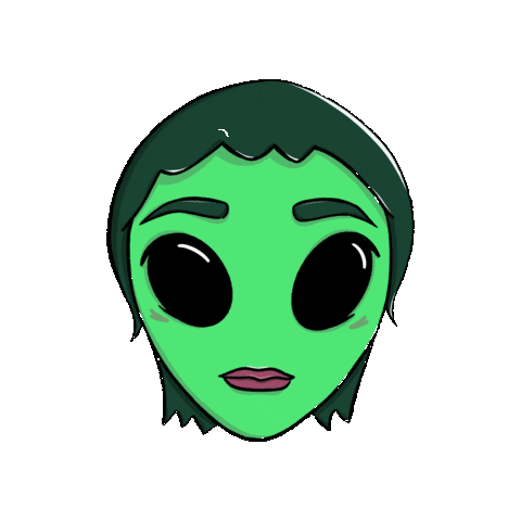marlynnarts giphygifmaker space green alien Sticker