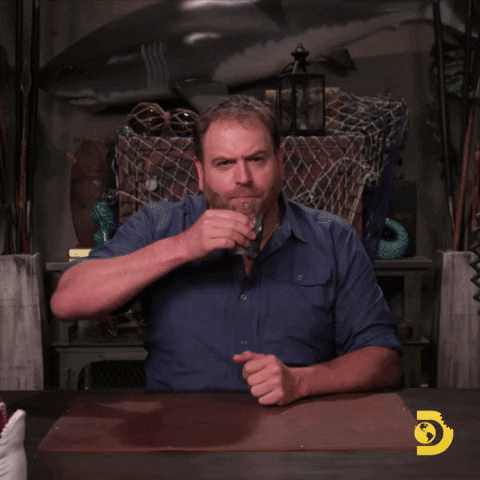 Drink Reaction GIF by Shark Week