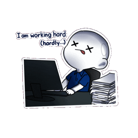 Tired Work Sticker by ironbrij