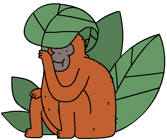 Monkey Leaf Sticker by CsaK