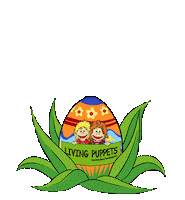 Egg Suprise Sticker by Living Puppets