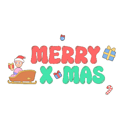 Merry Xmas Happy Holidays Sticker by Fatman