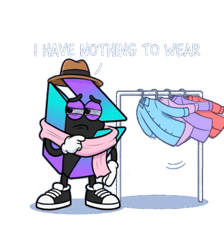 Closet Full Nothing To Wear Sticker by IDX Solana