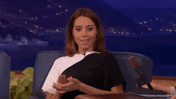 aubrey plaza clapping GIF by Team Coco