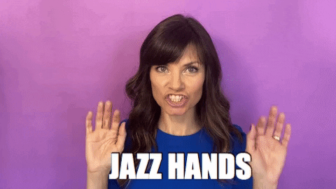 YourHappyWorkplace giphygifmaker flare jazz hands your happy workplace GIF