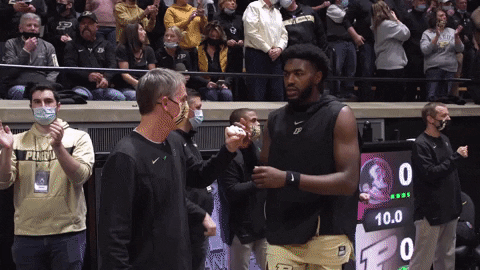 Boilerball Fist Bump GIF by Purdue Sports