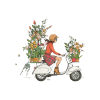 Scooter Flowerdelivery Sticker by Mama Bees Flower Farm