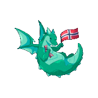 Outland_norge dragon norge hurra 17 mai Sticker