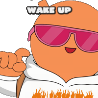 Wake Up Hello Sticker by Quirk Life Studios