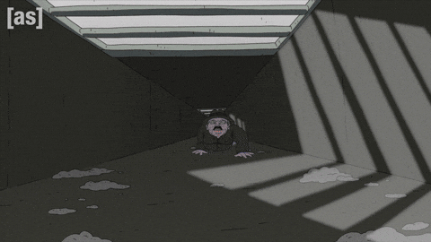 Scared Hands And Knees GIF by Adult Swim
