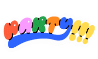 evite party colorful evite bubbleletters Sticker