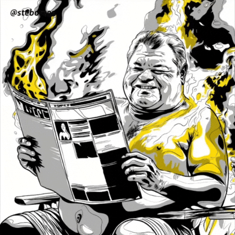 On Fire Smiling GIF