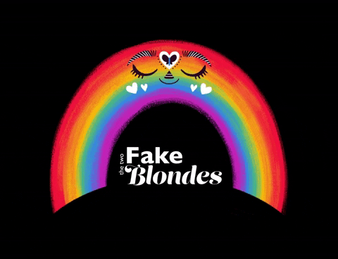 thetwofakeblondes giphyupload happy rainbow colors GIF