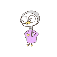 chaknums kawaii angry duck nerd Sticker