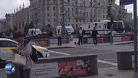 Police on Street in Moscow as Security Measures Ramp Up in Capital