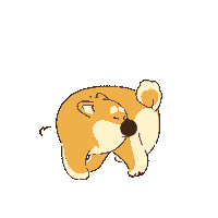 greengrin dog puppy character turn Sticker