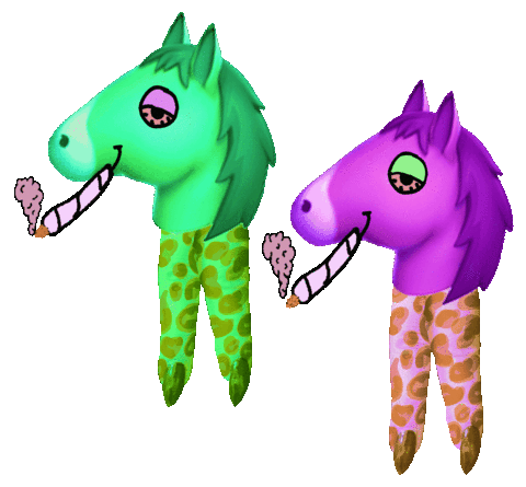 yescatieburrill giphyupload neon smoke horse Sticker