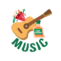 kempkeramika dance music party guitar Sticker