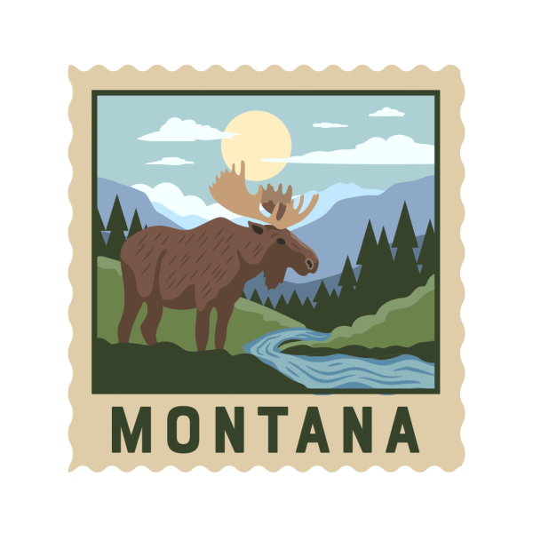 Postage Stamp Water Sticker by Visit Montana for iOS & Android GIPHY