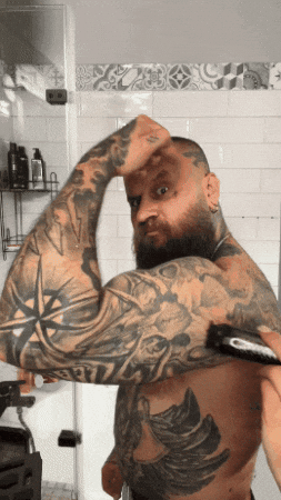 Head Shave Beard Trim GIF by THE BEARD STRUGGLE