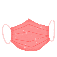 Pinkpetalsdraw mask corona virus facemask Sticker