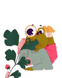 Frog Strawberry Sticker by Poupoutte