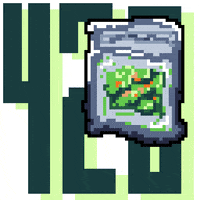 JamJamART pixelart weed 420 bag GIF