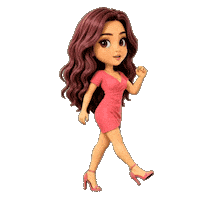 Vanessa Pink Dress Sticker