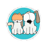guau_cat gato perro barf nam Sticker
