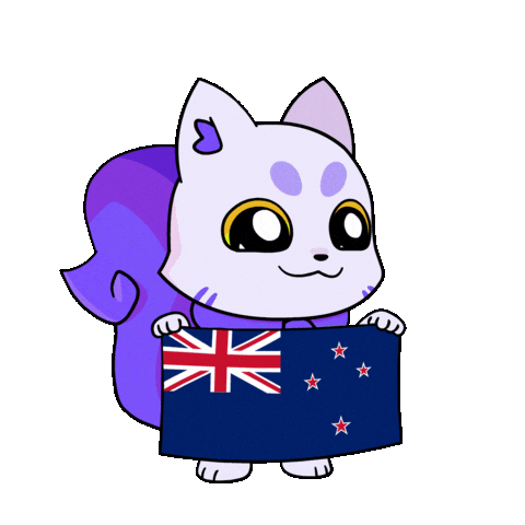 New Zealand Flag Sticker by Lucky Kat Studios