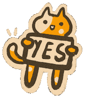 Cat Yes Sticker by Abitan