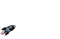 Rocket Ship Space Sticker by Plasma Republic