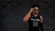 mens basketball wink GIF by GreenWave