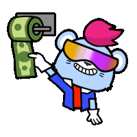 Toilet Paper Money Sticker by Loaded Lions