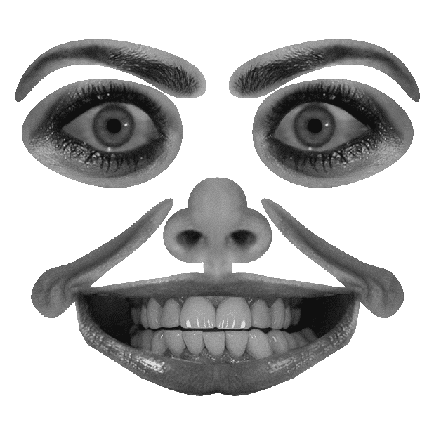 black and white smile Sticker by Colin Raff