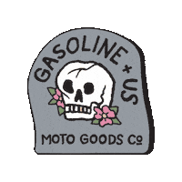 Skull Motorcycles Sticker by GasolineAndUs.com