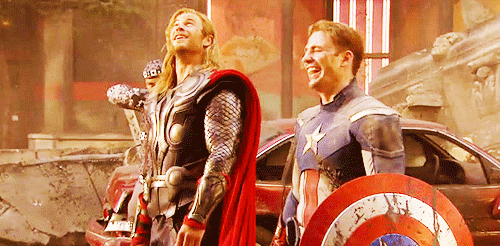 captain america laughing GIF