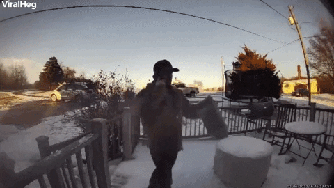 Ice Avalanche Misses Homeowner By Inches GIF by ViralHog