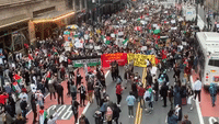 Large Crowds Take to New York Streets to Protest Violence in Gaza