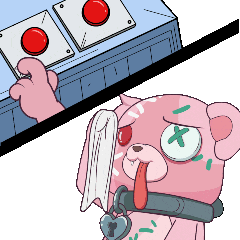 Nervous Red Buttons Sticker by Masters of Mayhem
