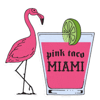pinktaco pink drink miami skull Sticker