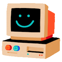 Happy Glitch Sticker by Yeremia Adicipta