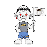 Grinning Cup Of Coffee Sticker by Zhot