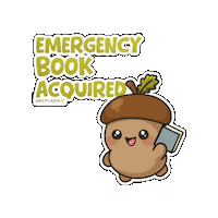 Bookworm Acorn Sticker