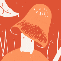 GIFASTIC cute animation loop mushroom GIF