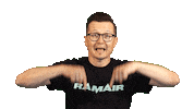 Click Here Two Fingers Sticker by Ramair