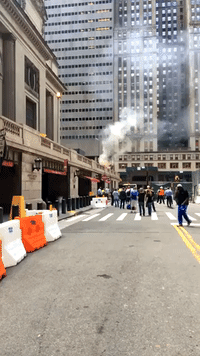 New Yorkers Watch Smoke, Flames Rise from Grand Central Terminal Fire