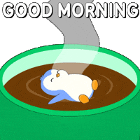 Good Morning Coffee GIF by Pudgy Penguins