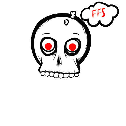 ArlaeDesignCo skull ugh eyeroll skulls Sticker