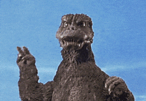 Peace Godzilla GIF